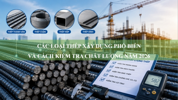 Các loại thép xây dựng phổ biến và cách kiểm tra chất lượng năm 2026
